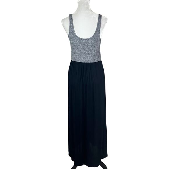 LOFT Gray and Black Sleeveless Maxi Dress Size Medium Petite - Picture 2 of 5